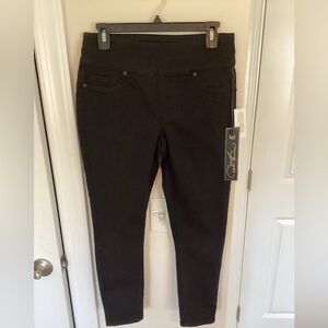 Diane Gilman pull on black,  jean like leggings, Petite small, new with tags